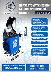 Комплект TS-21 Станок шиномонтажный 11-20"+ TS-550 Балансировочный стенд для легковых авто